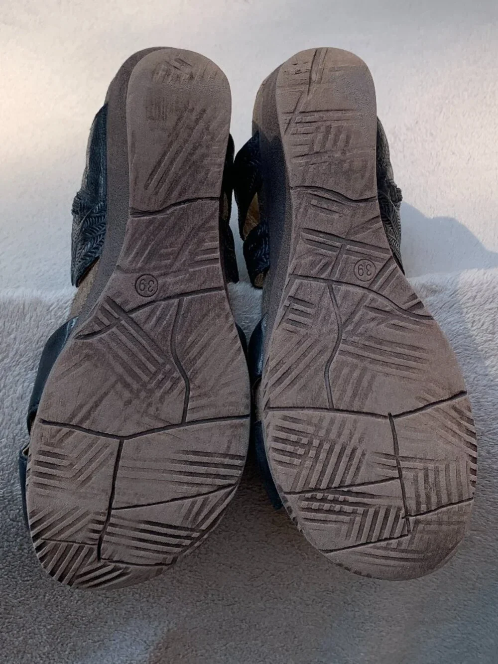 Miz Mooz Sierra Leather Demi Wedge Sandals Sz39